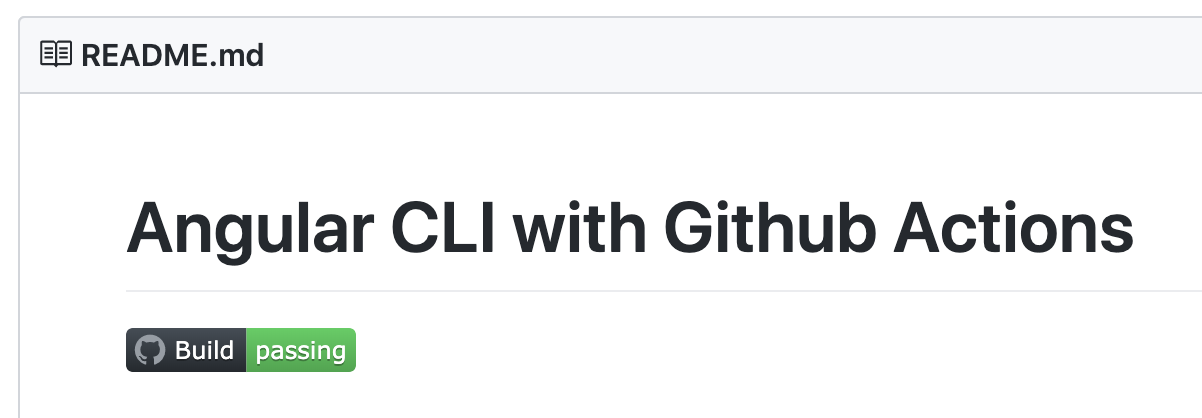 Angular CLI build status badge with Github Actions