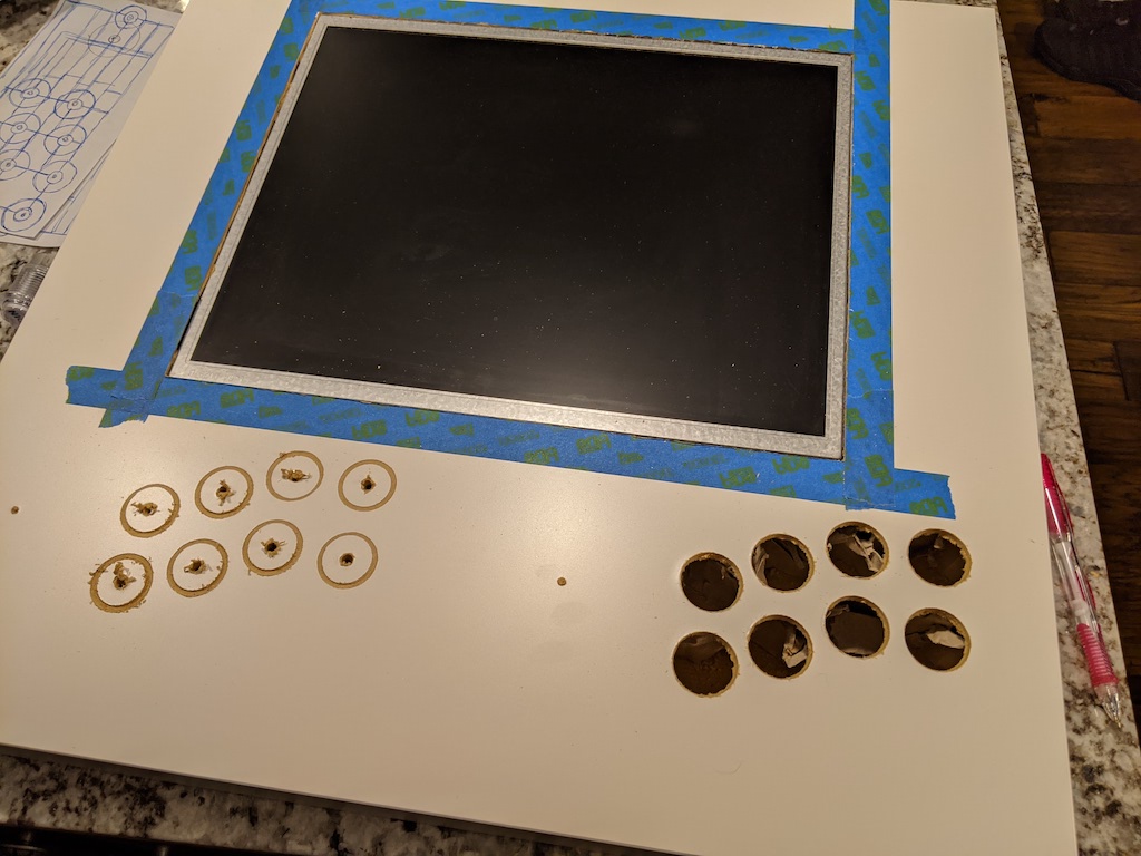 Arcade Table - Drilling Button Holes